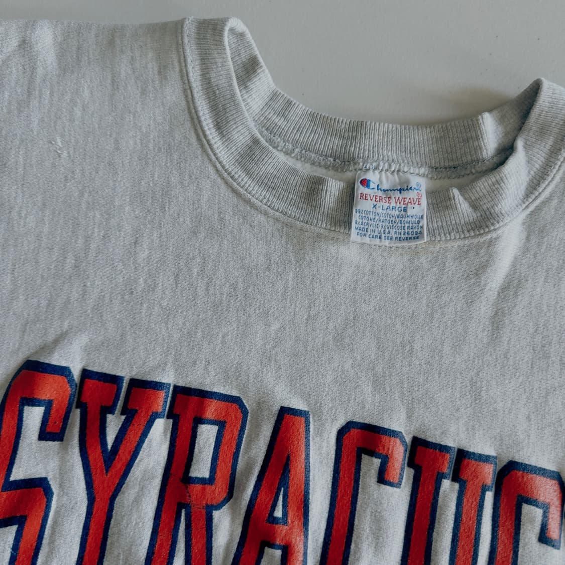 90s 챔피언 리버스위브 "SYRACUSE" 스웨트셔츠 맨투맨 USA 상품이미지10