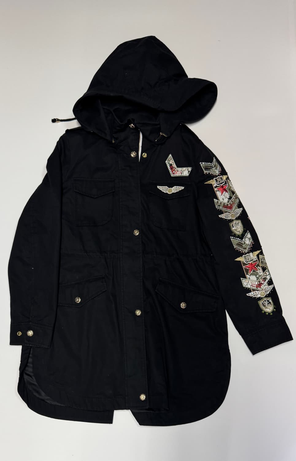 여성 에고이스트 와팬 패치 블랙 후드 야상 자켓 66 상품이미지1