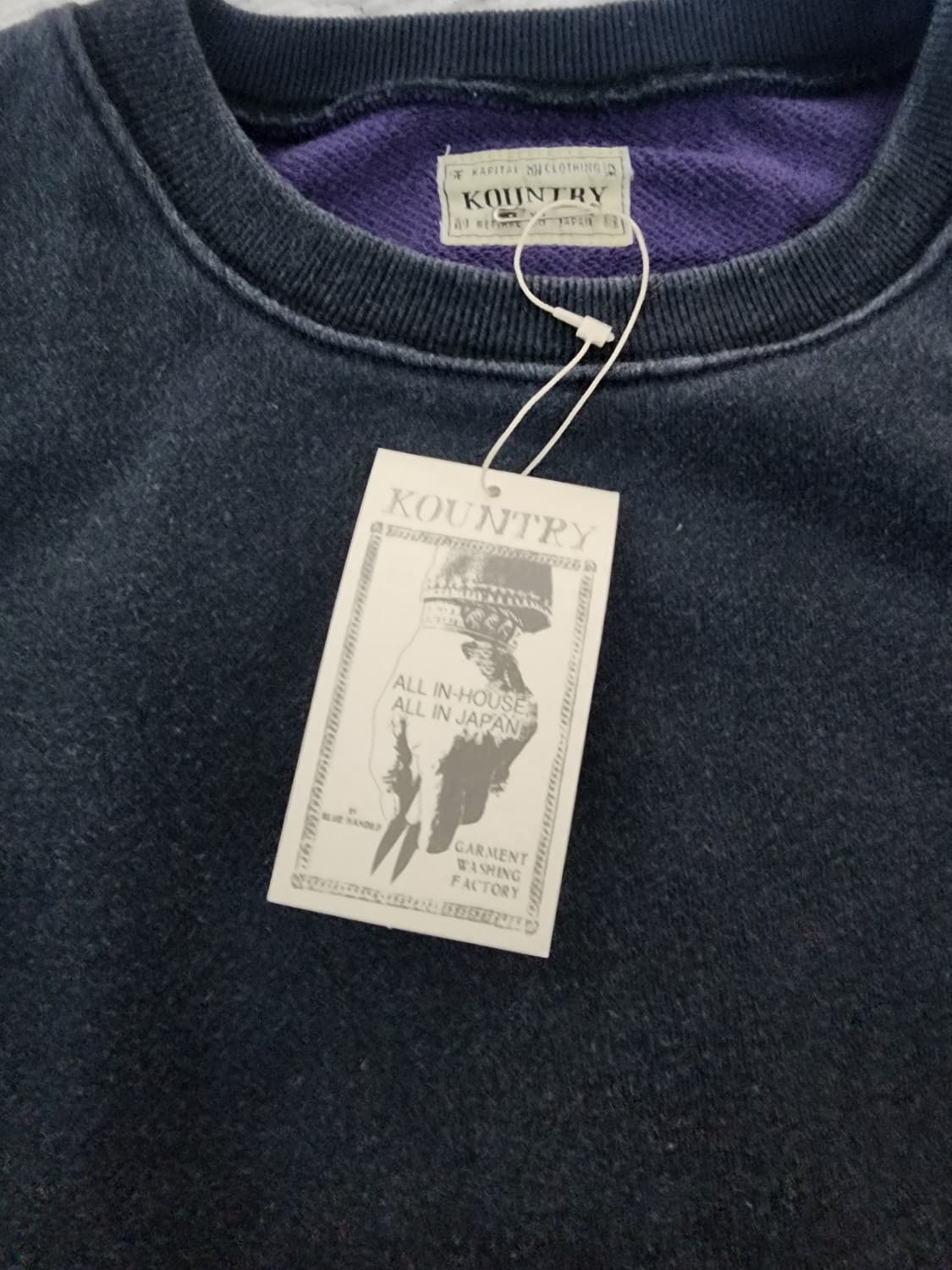 캐피탈(Kapital) 투톤 빅 플리스 스웻셔츠 블랙 퍼플 상품이미지7