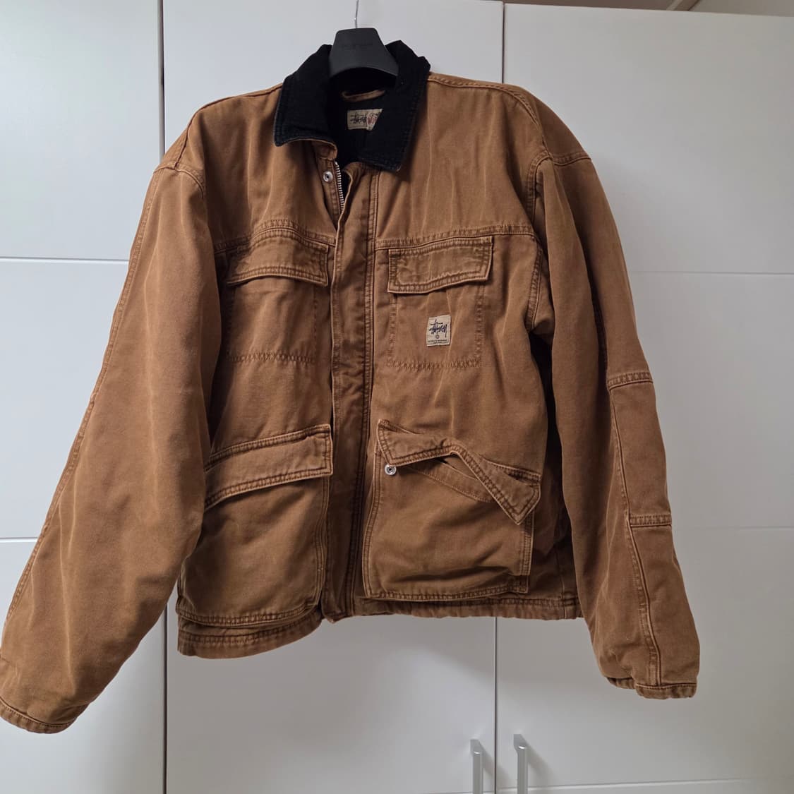 스투시 워시드 캔버스 샵 자켓 브론즈 L 상품이미지1