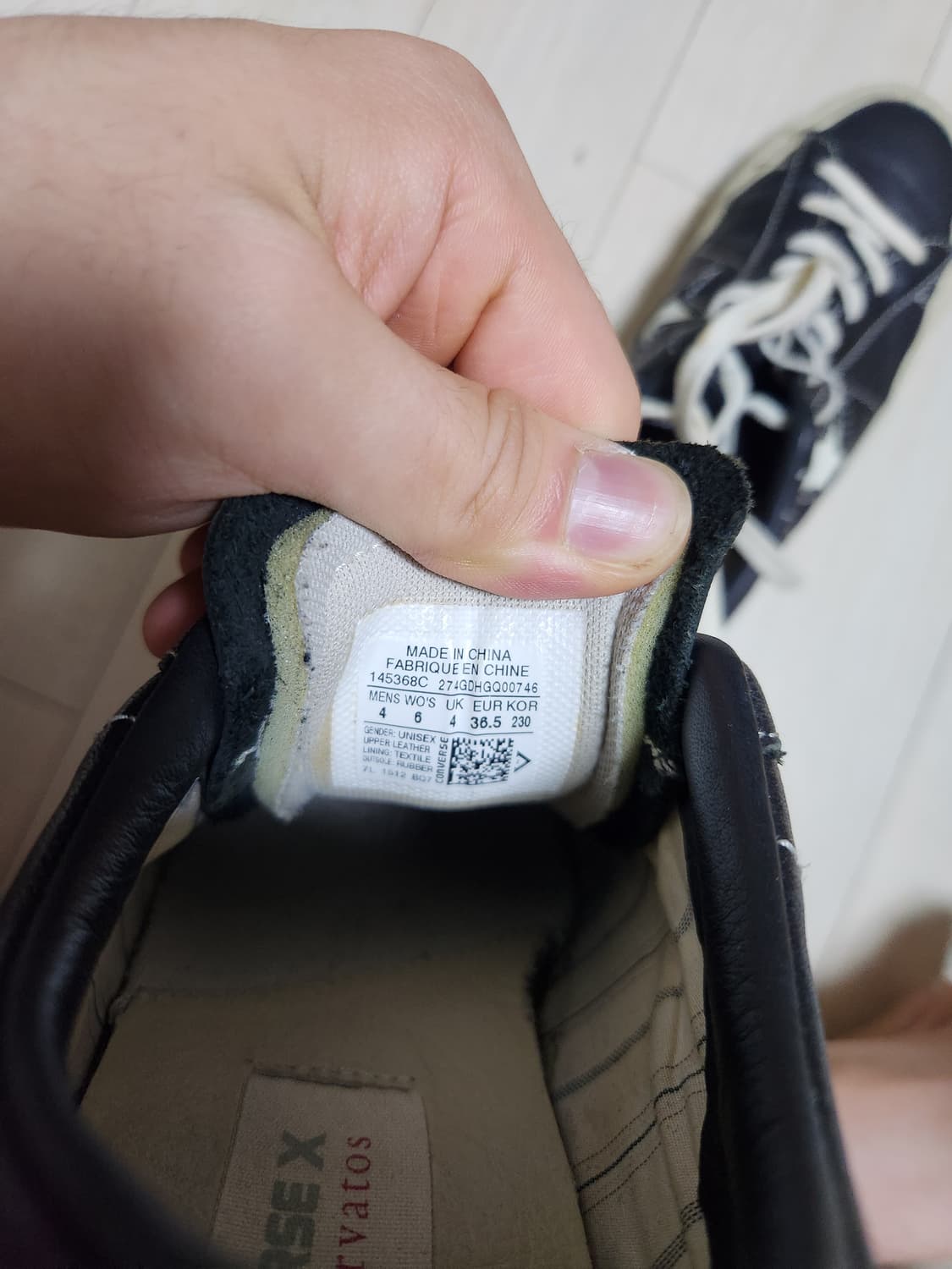 컨버스 × 존바바토스 원스타 로우 블랙 도브 230 상품이미지5