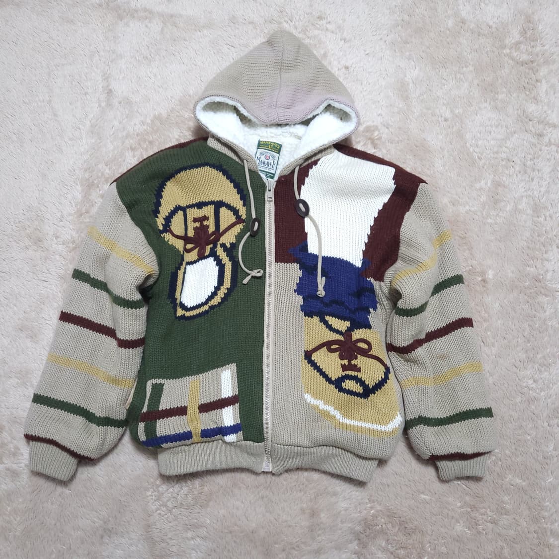 빈티지 니트후드집업 m  상품이미지1