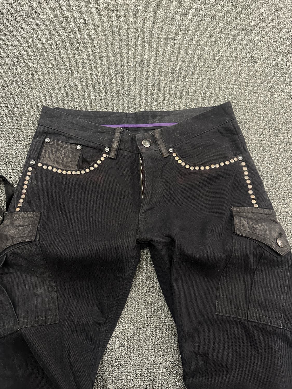 재패니즈 빈티지 부츠컷 블랙 카고팬츠 블랙진 상품이미지3