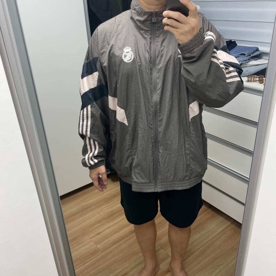 아디다스 레알 마드리드 오리지널스 트랙 탑 차콜 그레이/ US-2XL 상품이미지9