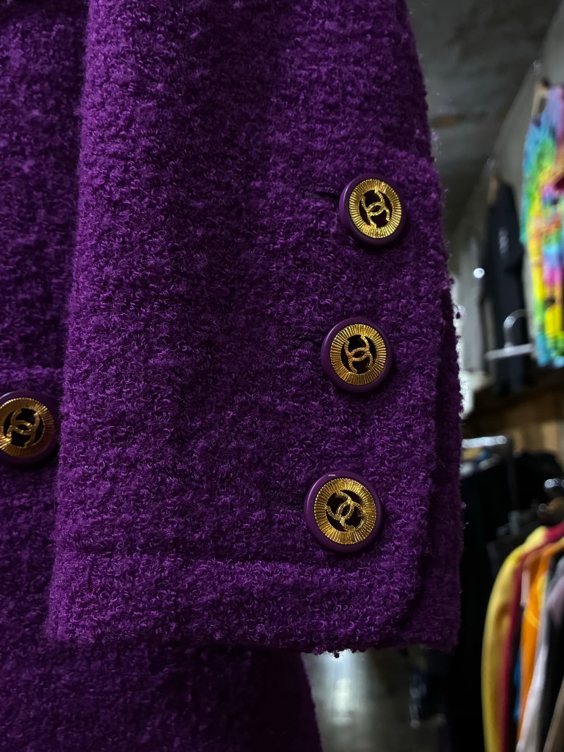 00s CHANEL 빈티지 샤넬 퍼플 트위드 자켓 상품이미지2