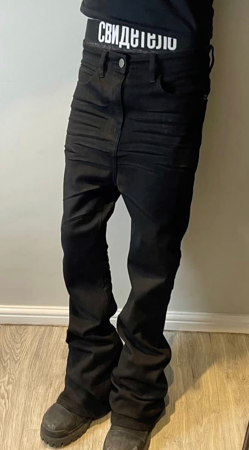 Witnessvalley flaired oil spill denim 상품이미지4