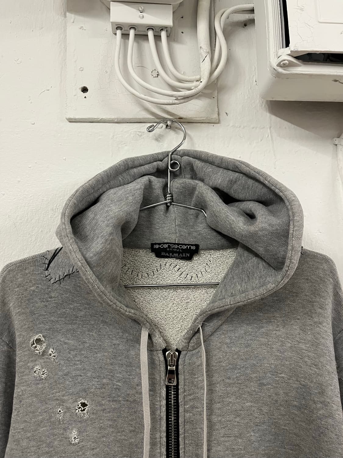 발망 2011SS 데카르넹 디스트레스드 패치 후드 집업 상품이미지4