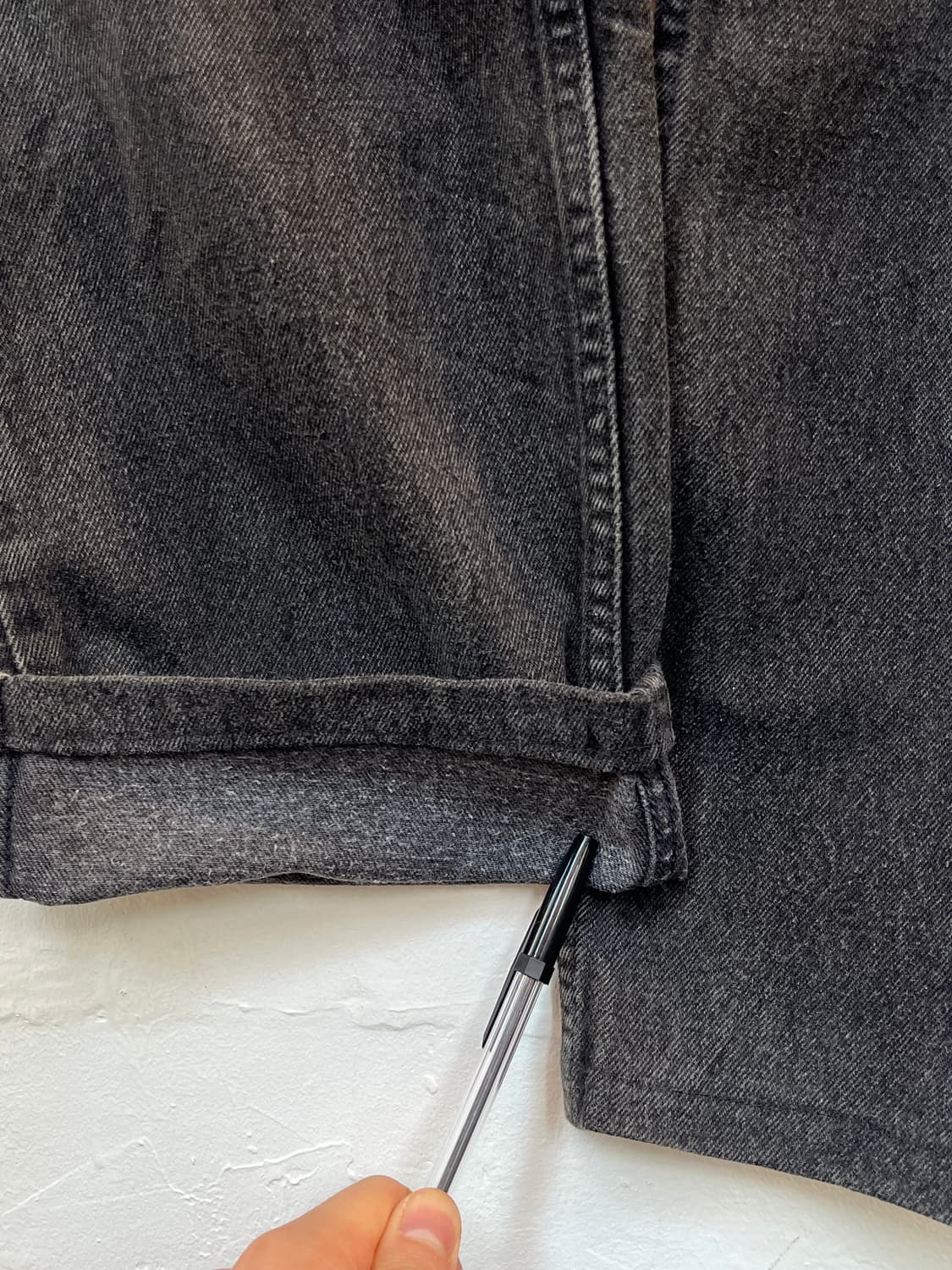 Levis 505 오렌지탭 레귤러 스트레이트 블랙 데님 진 34x30 상품이미지4