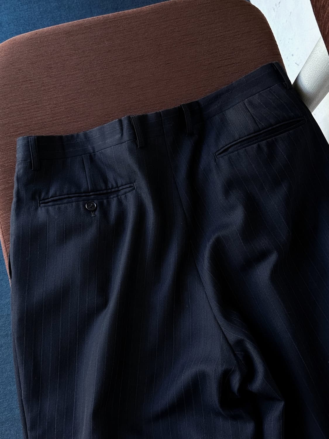 Design stripe 2 pleats wide trouser 상품이미지6