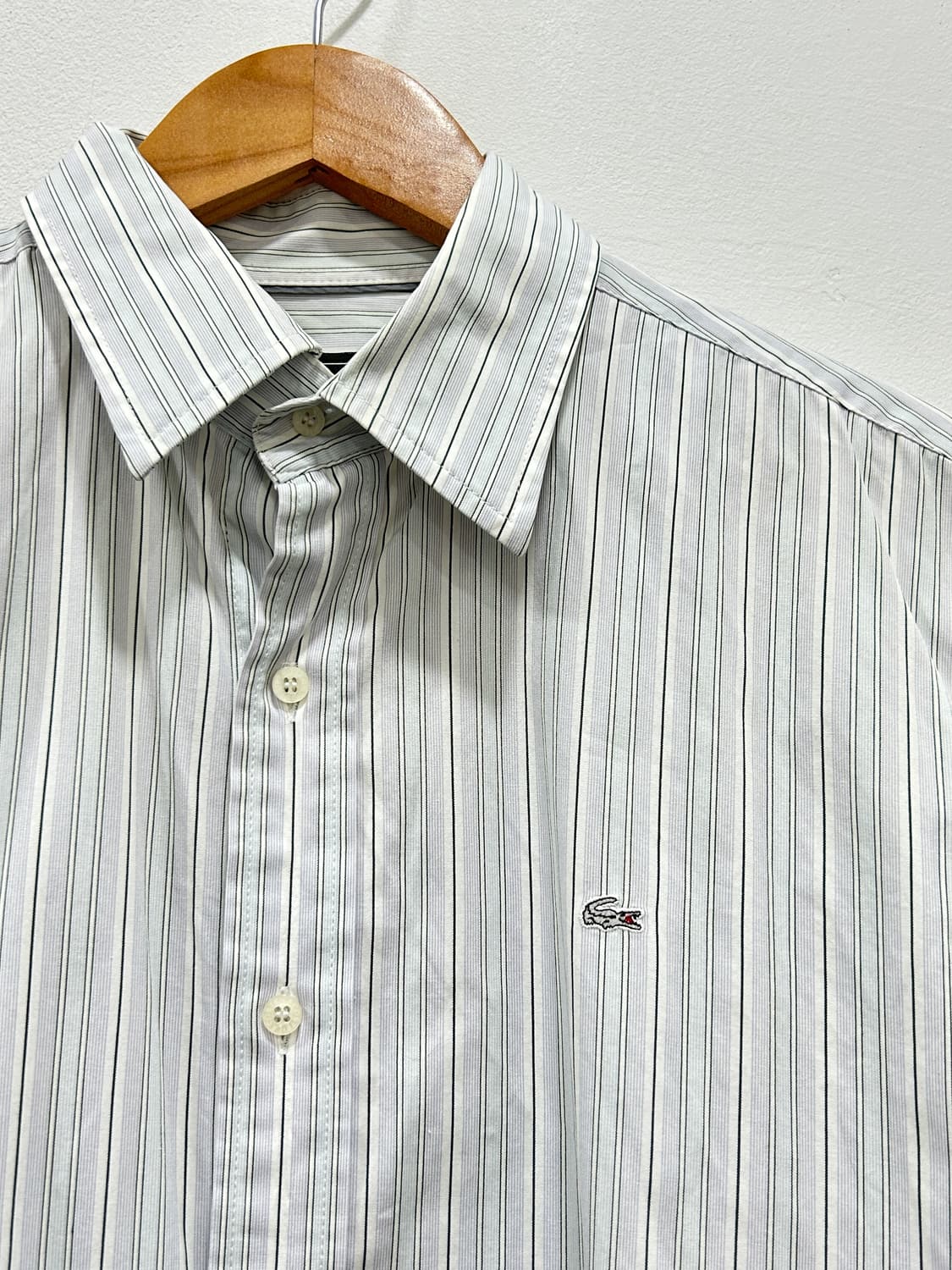 라코스테 그린블루 스트라이프 셔츠 남성 100 (40사이즈) 상품이미지2