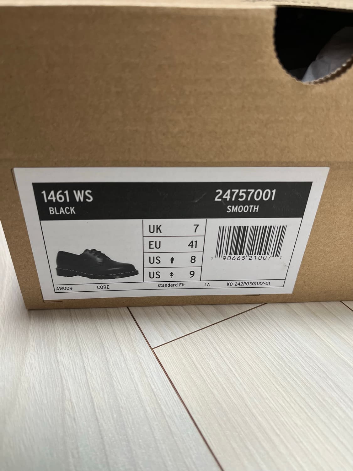 [260] 닥터마틴 1461 블랙 스무스 새상품 상품이미지5