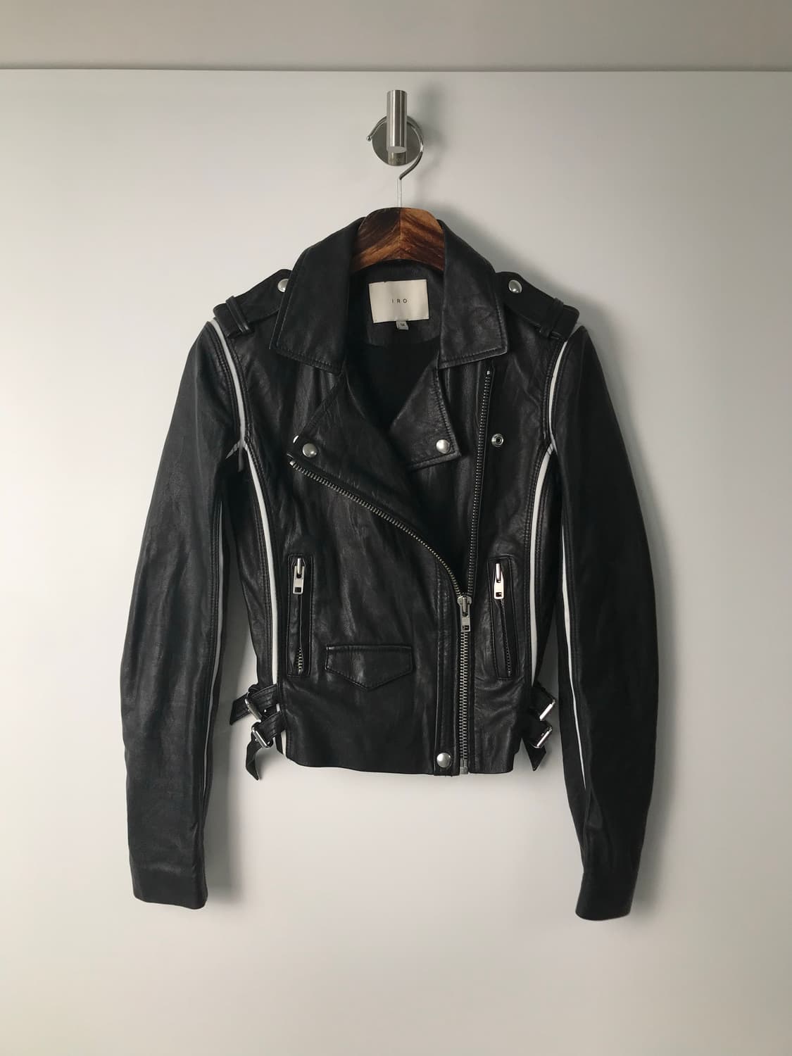 Iro 양가죽 바이커 크롭 레더 자켓 상품이미지2