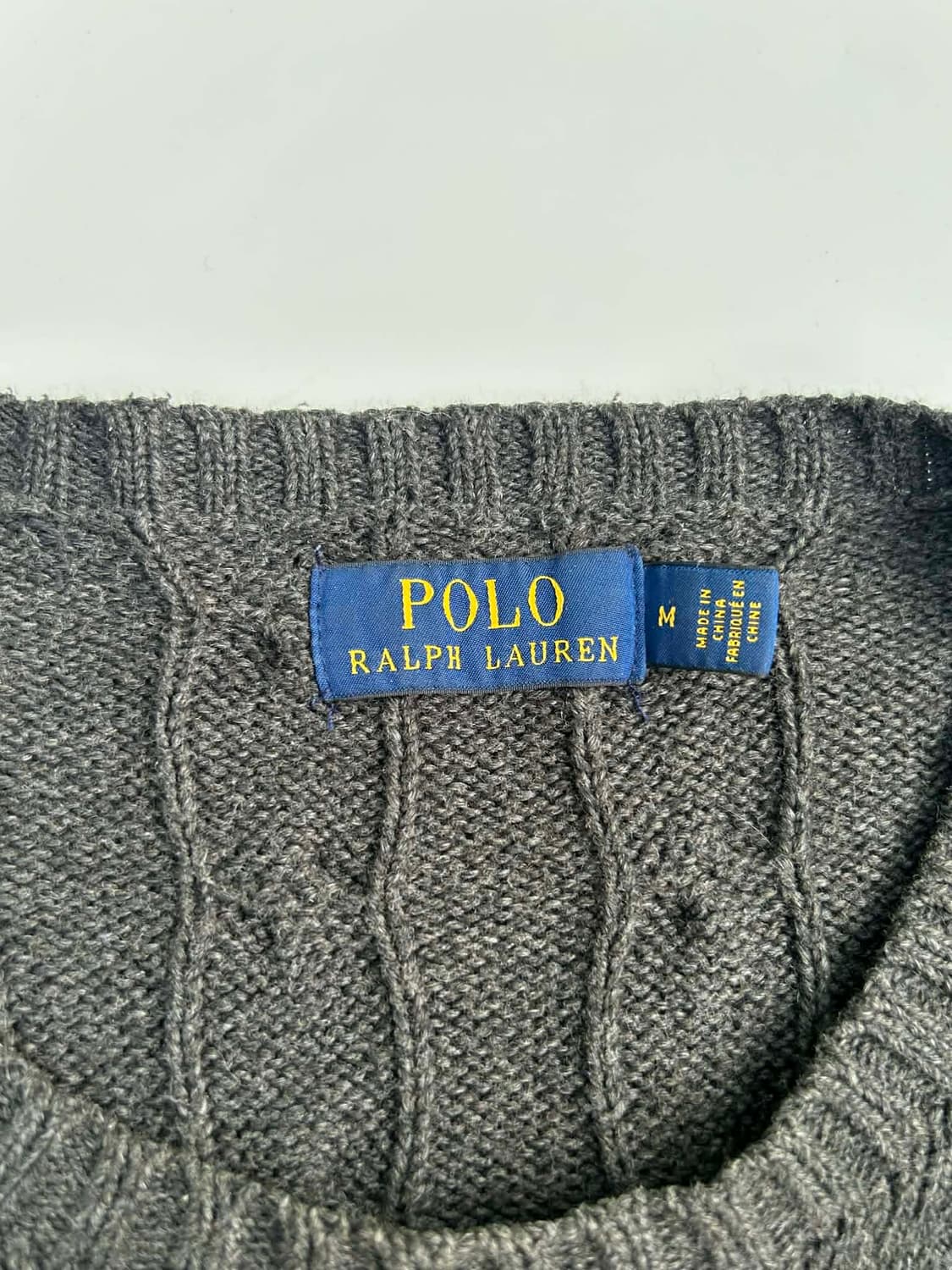 [M] 폴로 랄프로렌 차콜 그레이 케이블 니트 스웨터 상품이미지3