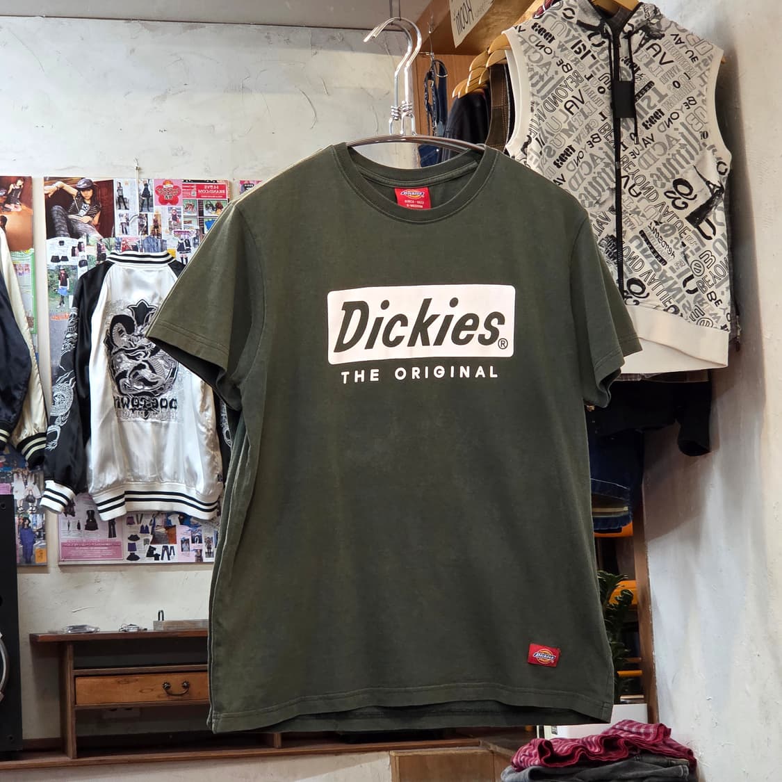 디키즈 카키 빅 프린팅 반팔 상품이미지1