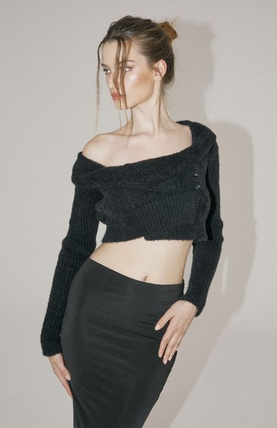 쓰리타임즈 threetimes Hairy Wrap Cardigan 상품이미지3