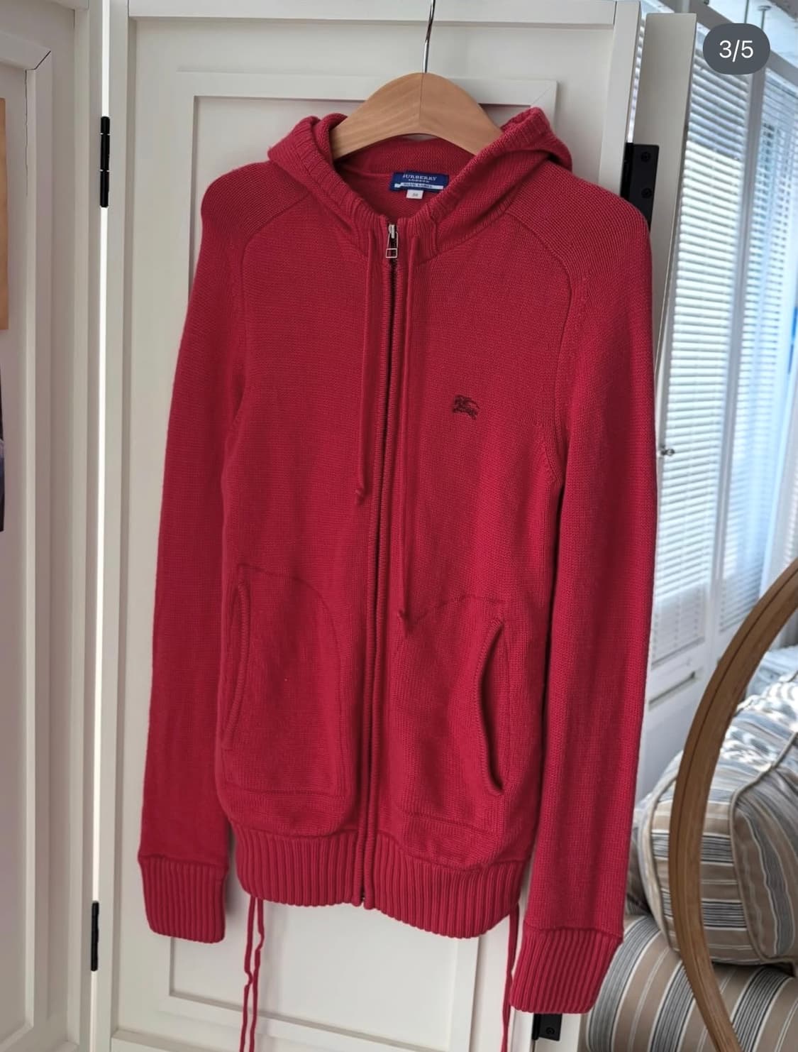 버버리 울 니트 후디 집업 상품이미지3