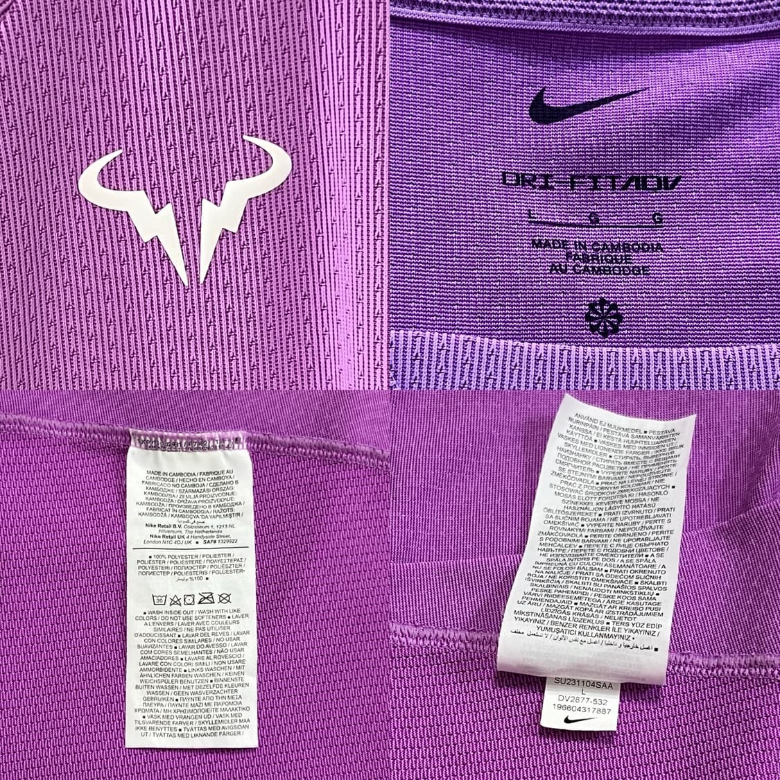 나이키 라파엘 나달 2023 DRI-FIT ADV 테니스 상의 라벤더 상품이미지3