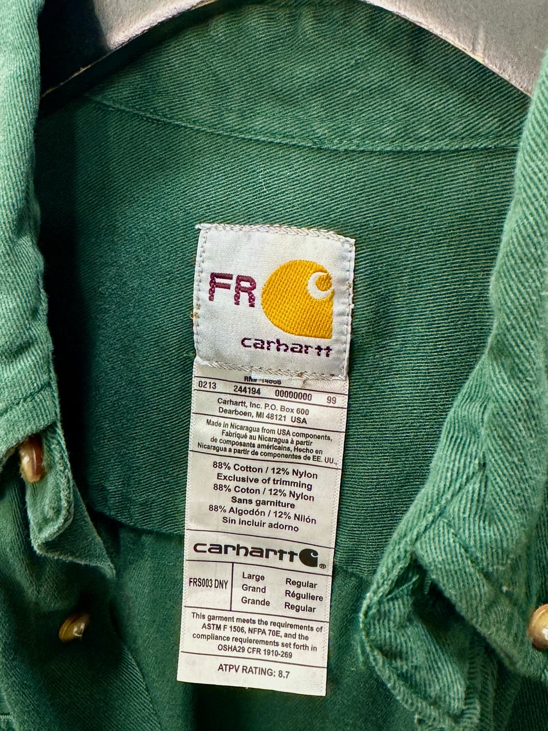 칼하트 옥스포드 셔츠 M 상품이미지4