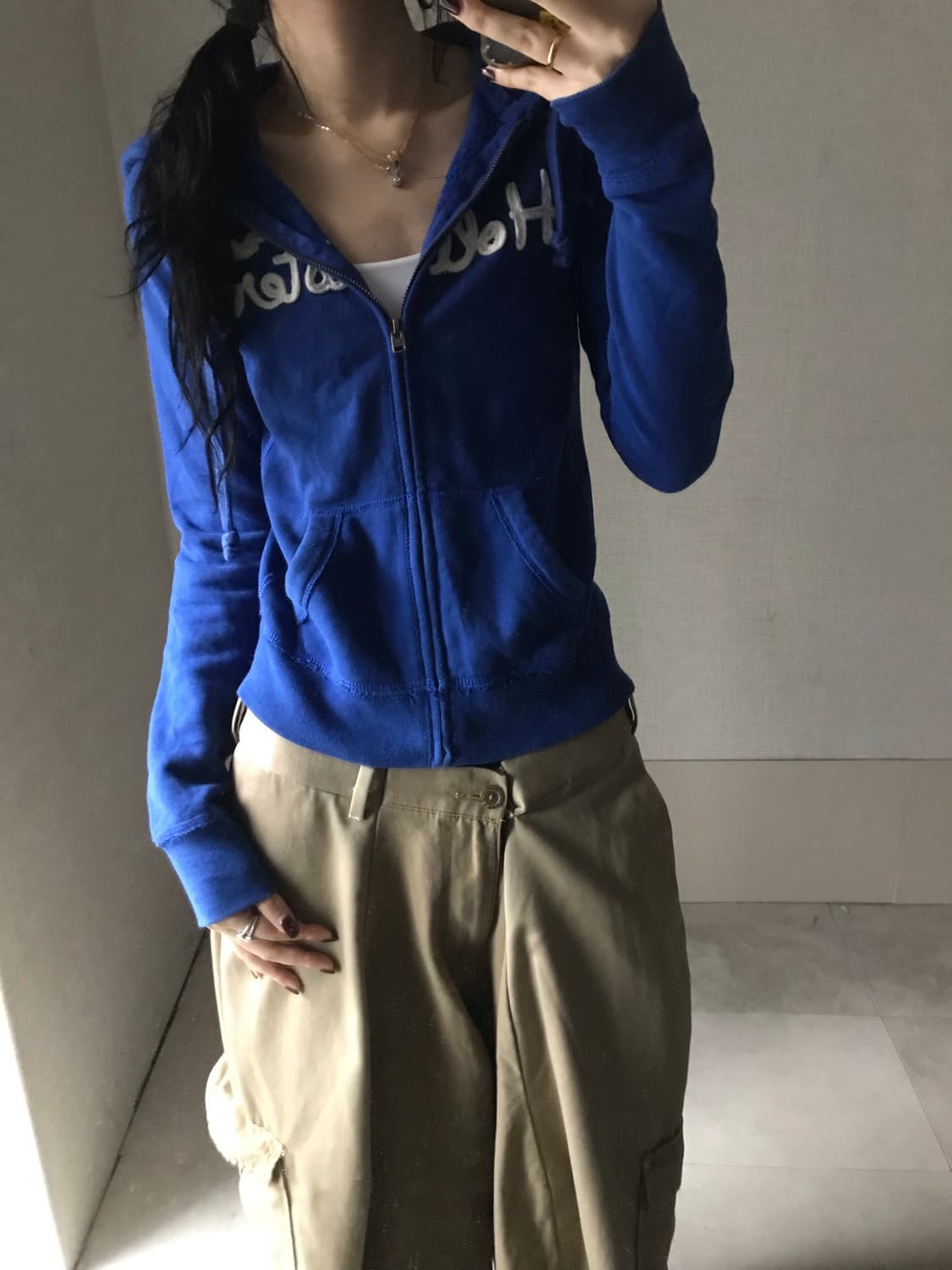 홀리스터 블루 슬림핏 후드집업 상품이미지2