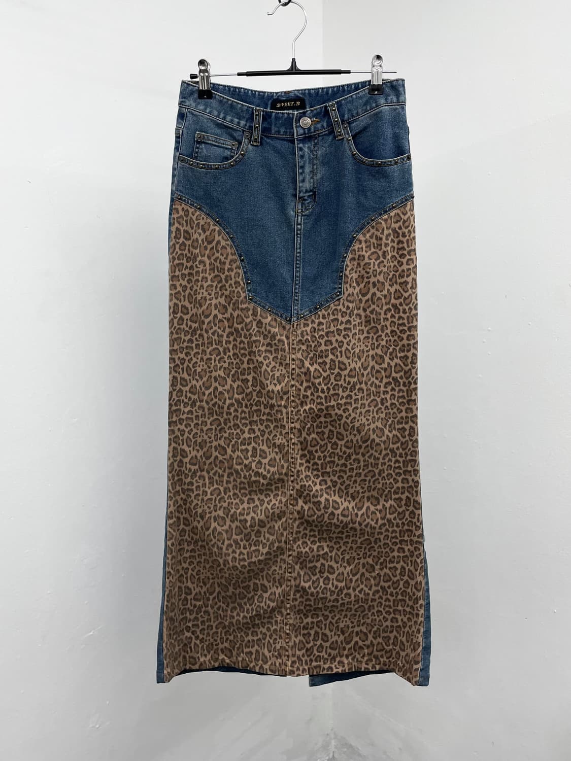 y2k 레오파드 스터드 롱 스커트 상품이미지4