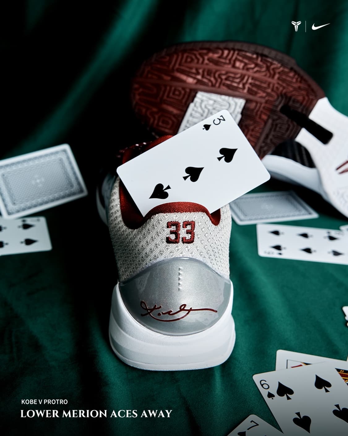 [320]나이키 코비5 로우어 메리온 에이스 어웨이 메탈릭 실버 팀 레드 상품이미지5