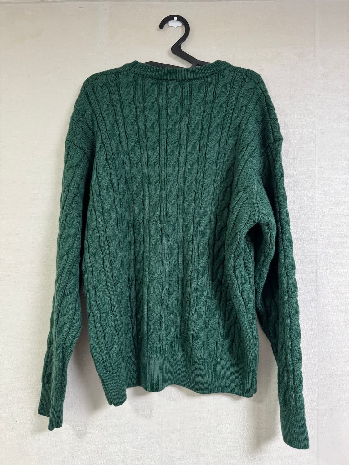 후브스 케이블 울 니트 -그린 L 상품이미지2