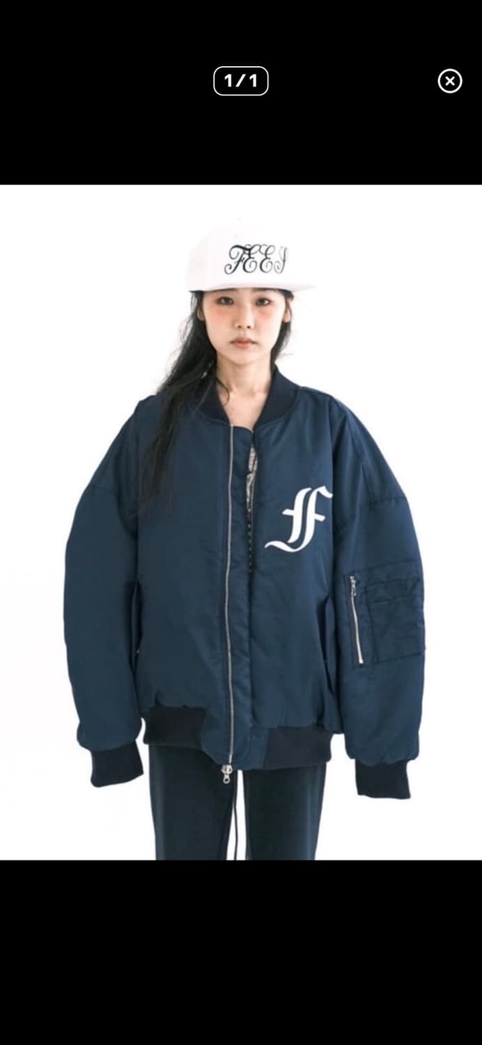 샵페어리 봄버 자켓 네이비 팔아요 상품이미지1