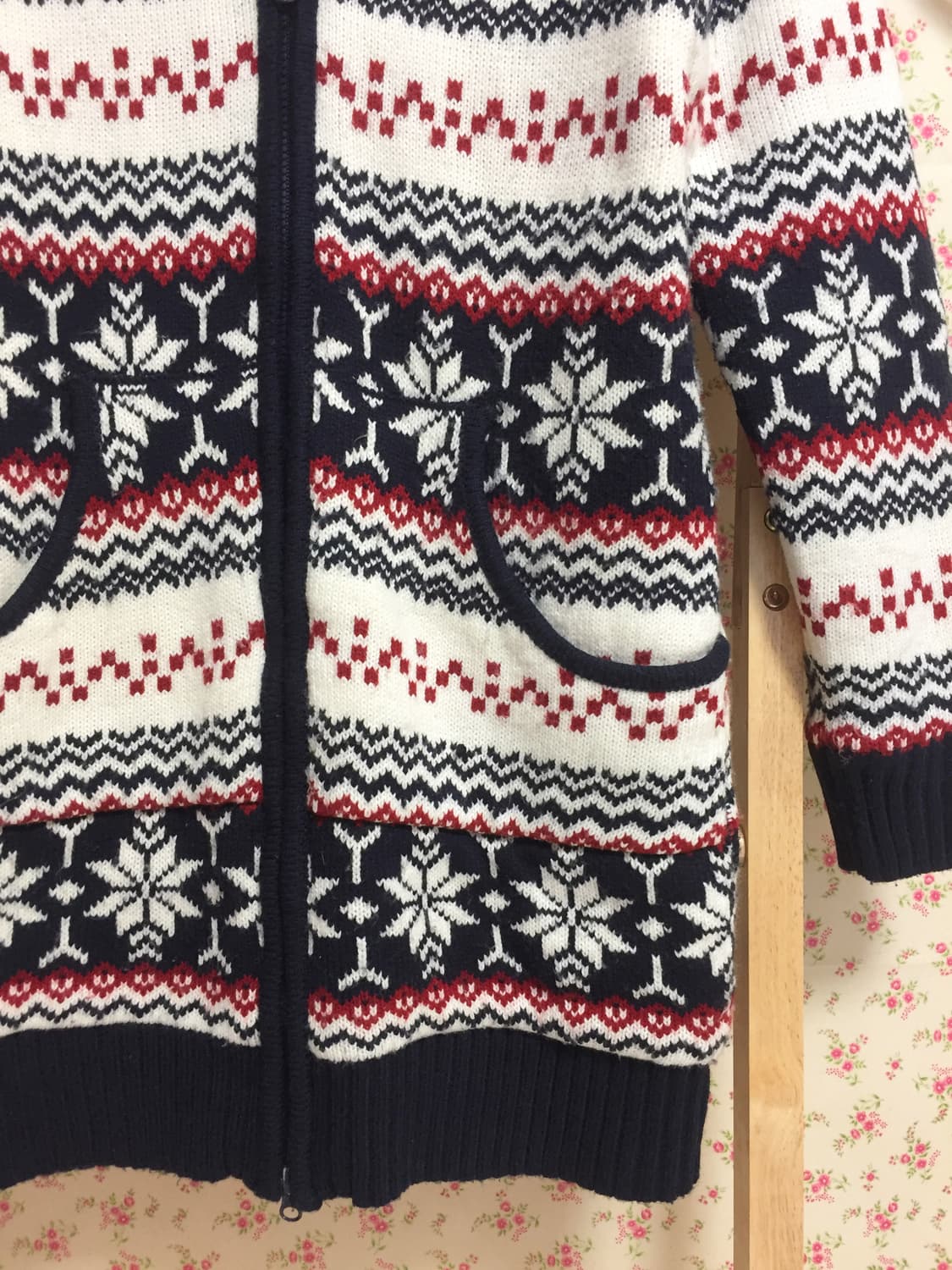 빈티지 노르딕 양털 후드집업 상품이미지3