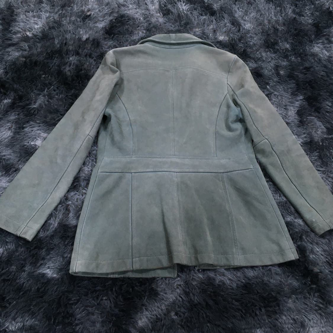 투티/0232 일본 빈티지 아바하우스 드비넷 가죽 자켓 그린 민트 상품이미지6