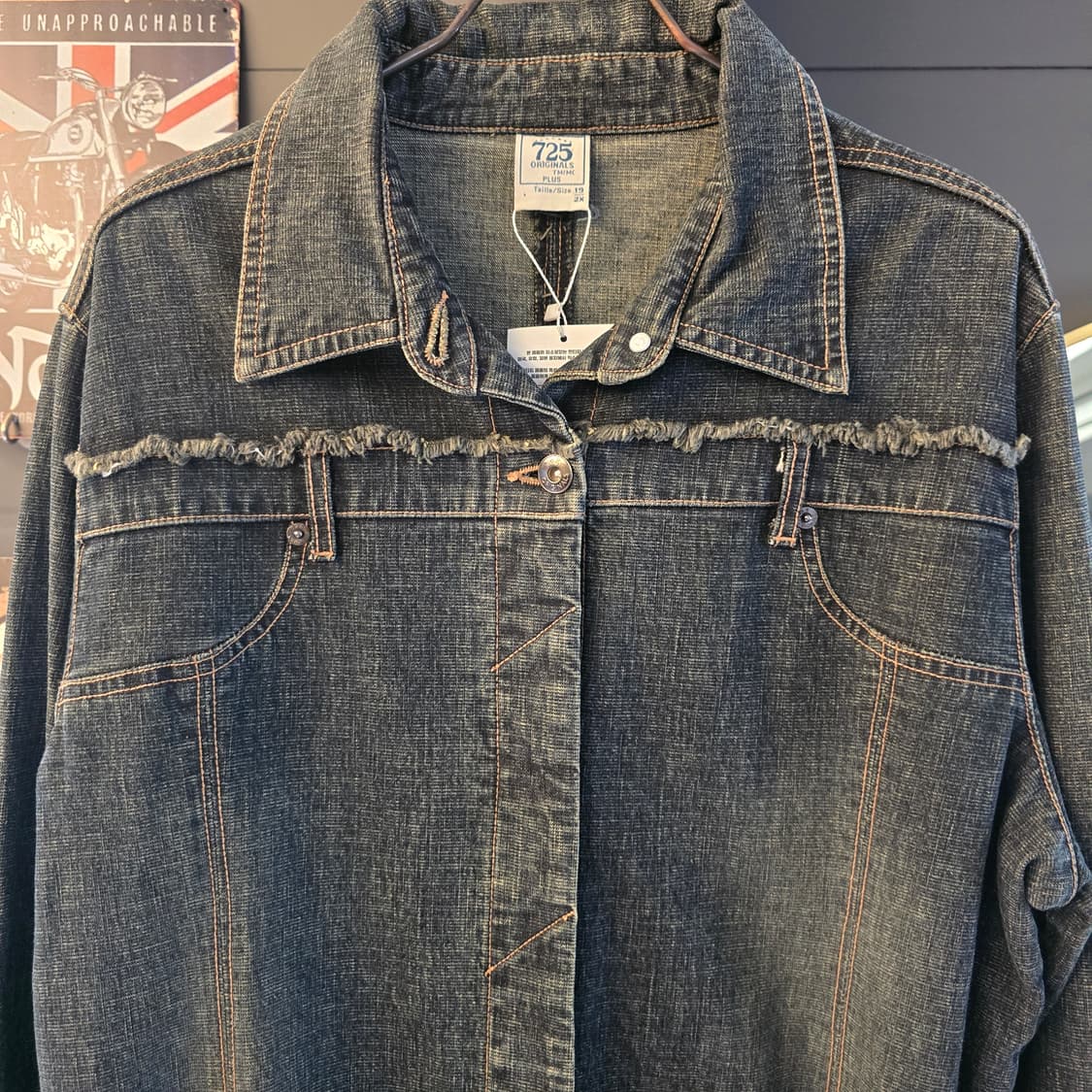 아메리칸빈티지 웨스턴 데님 원피스 롱 청자켓  상품이미지4