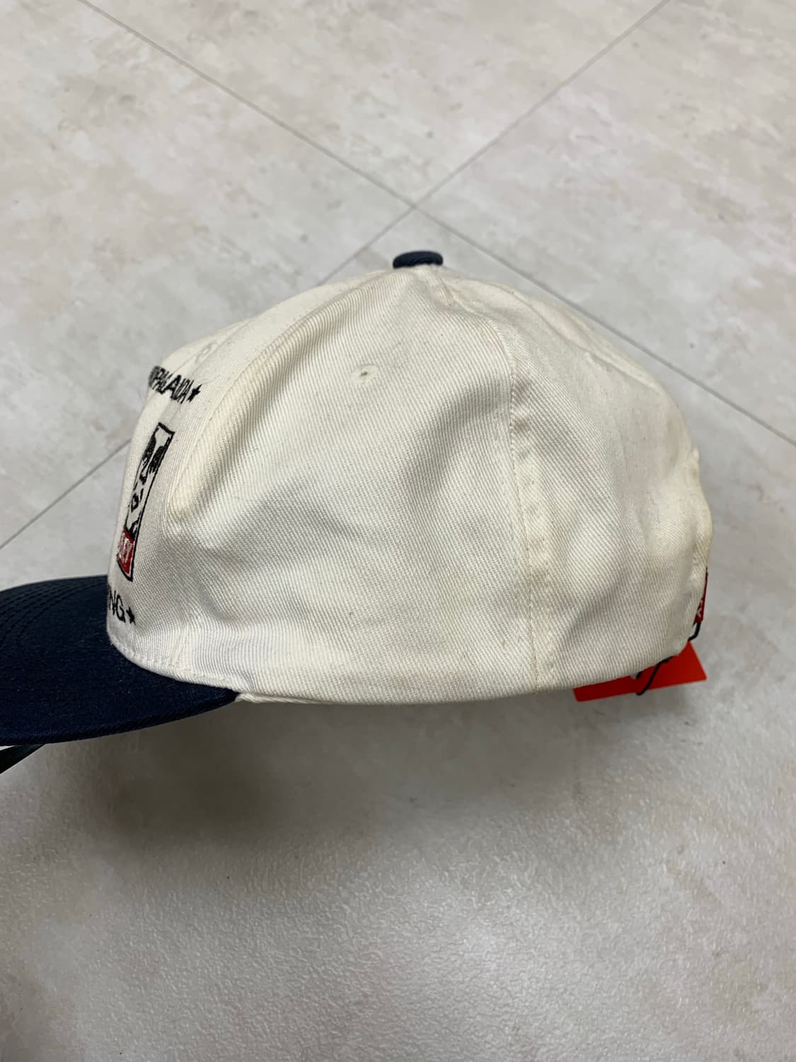 오베이 화이트 네이비 일자 볼캡 #294 상품이미지3