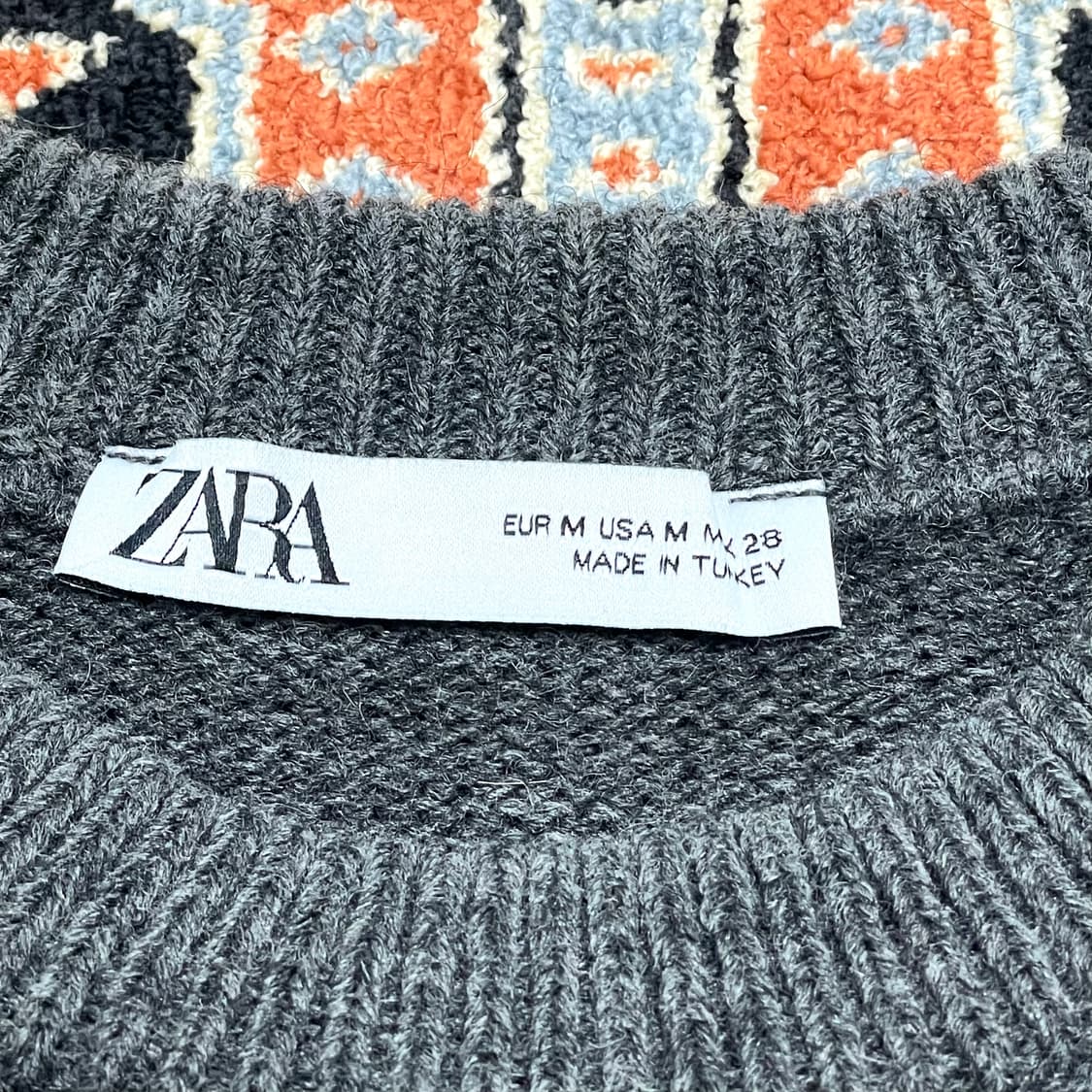 자라 그레이 스티치 울니트 여성M 상품이미지3