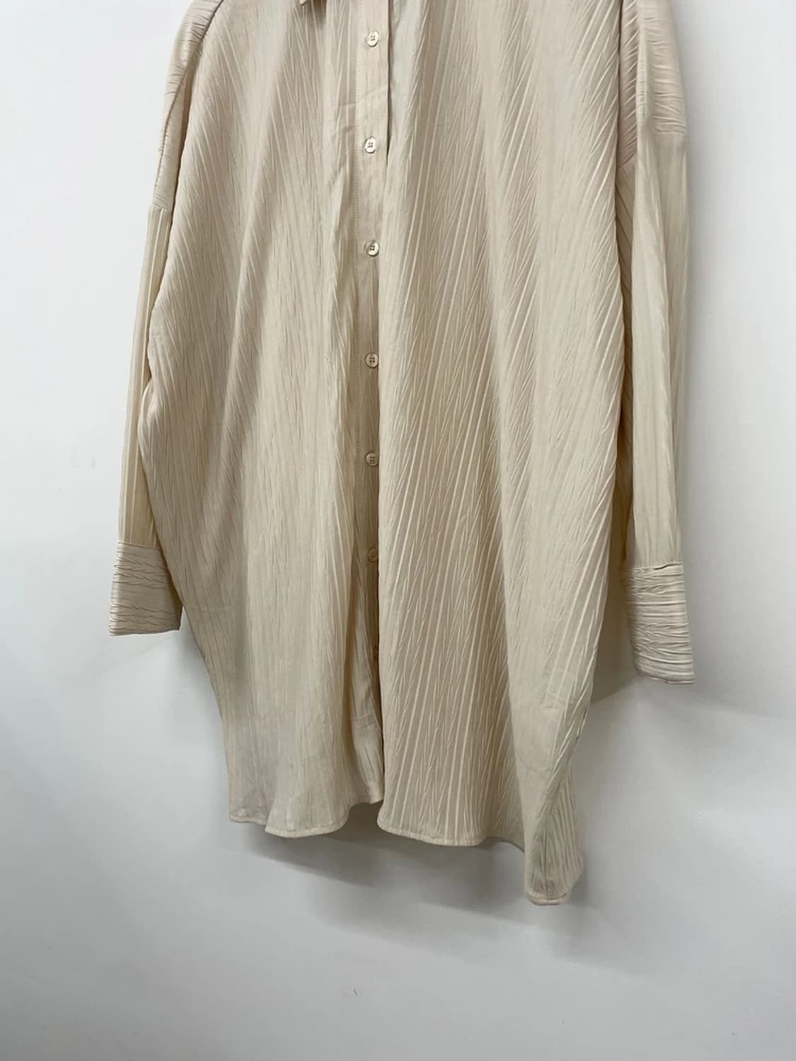 몽돌 MONDOL 21SS 헤링본 플리츠 오버핏 셔츠 원피스 PN9746 상품이미지3