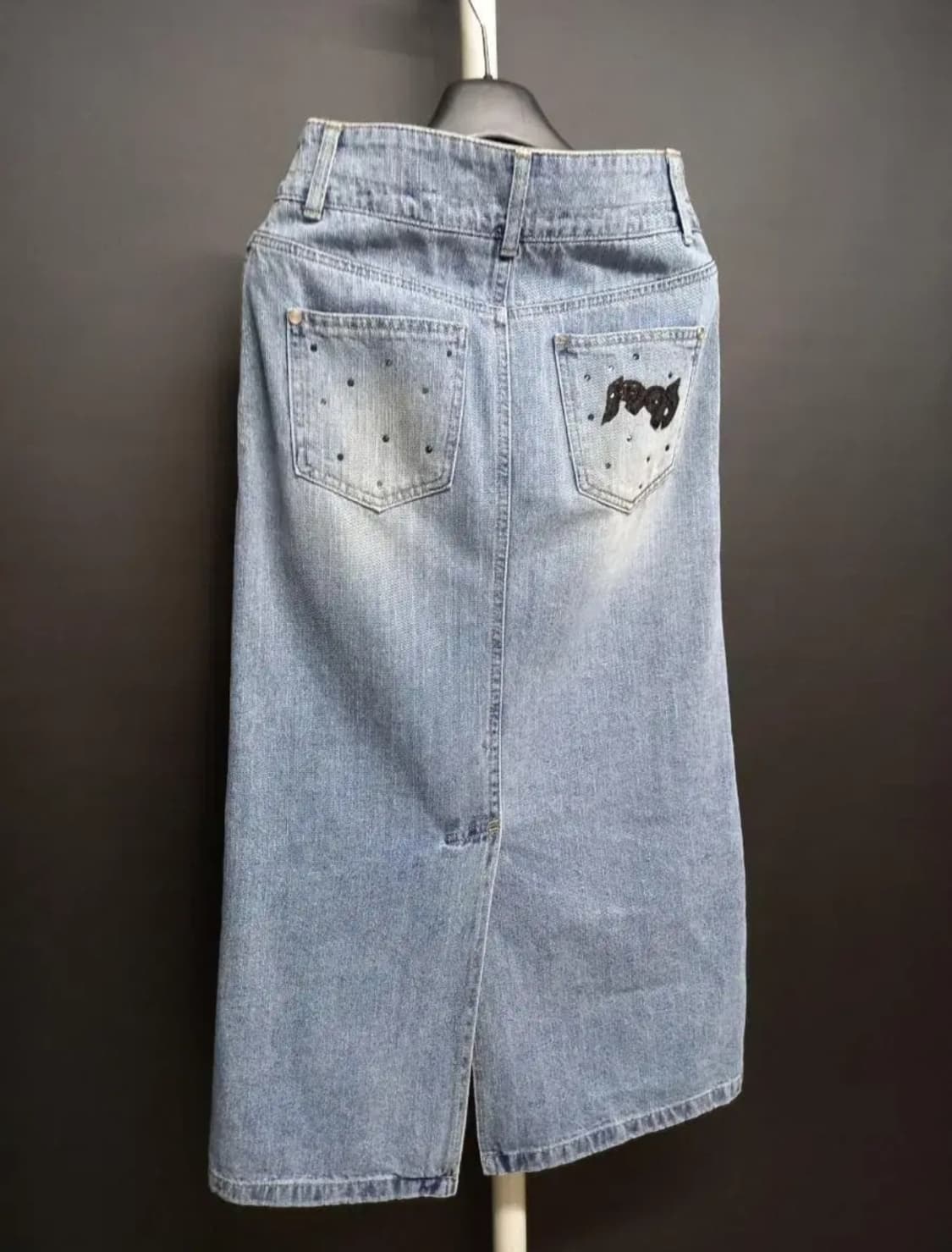 TIME 타임 워시드 데님 롱 스커트 33.44 상품이미지4