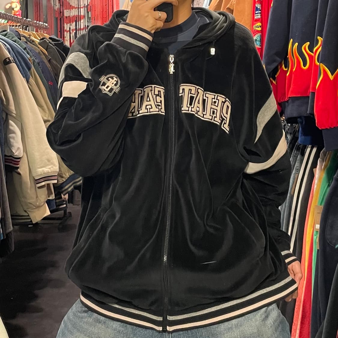 [IM] Phat farm 블랙 후드 벨벳져지 상품이미지5