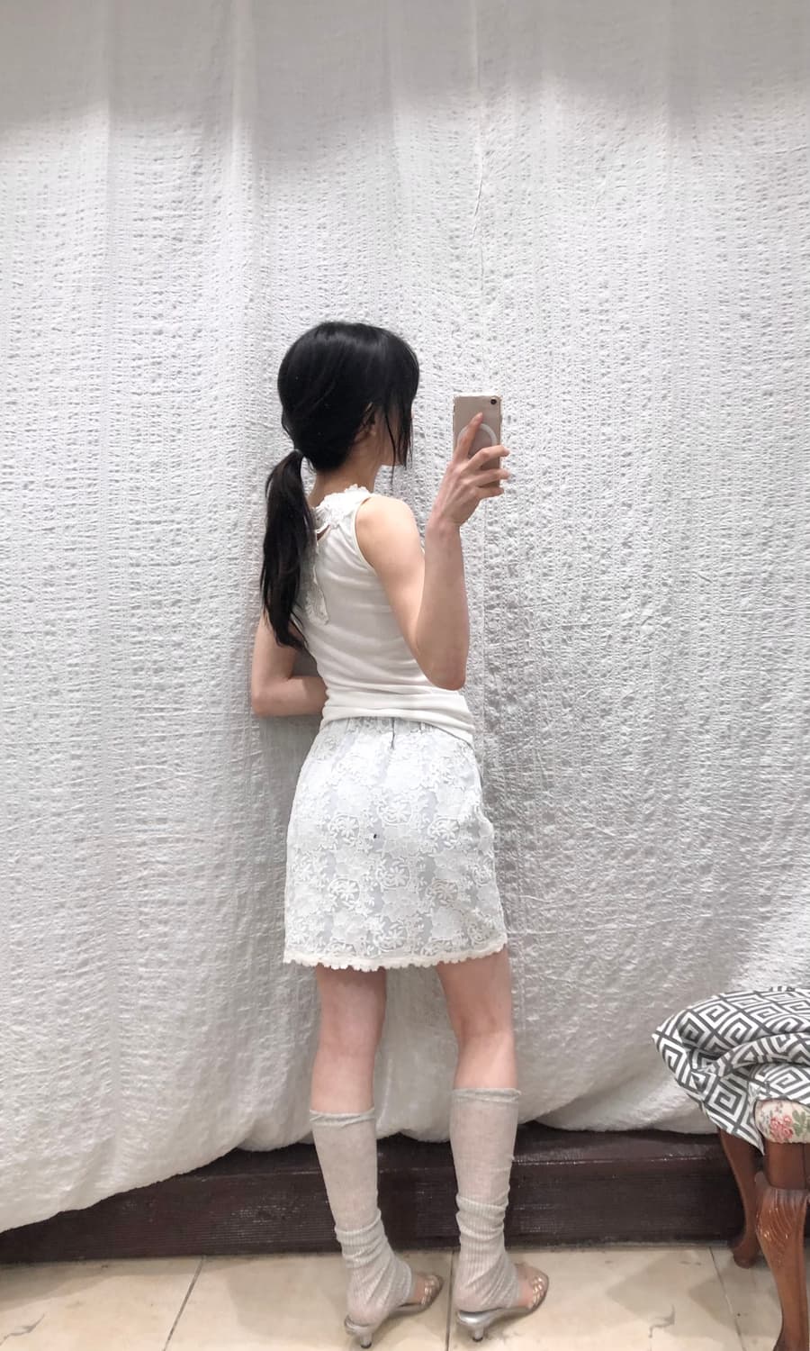 Lace whisper midi skirt 상품이미지4