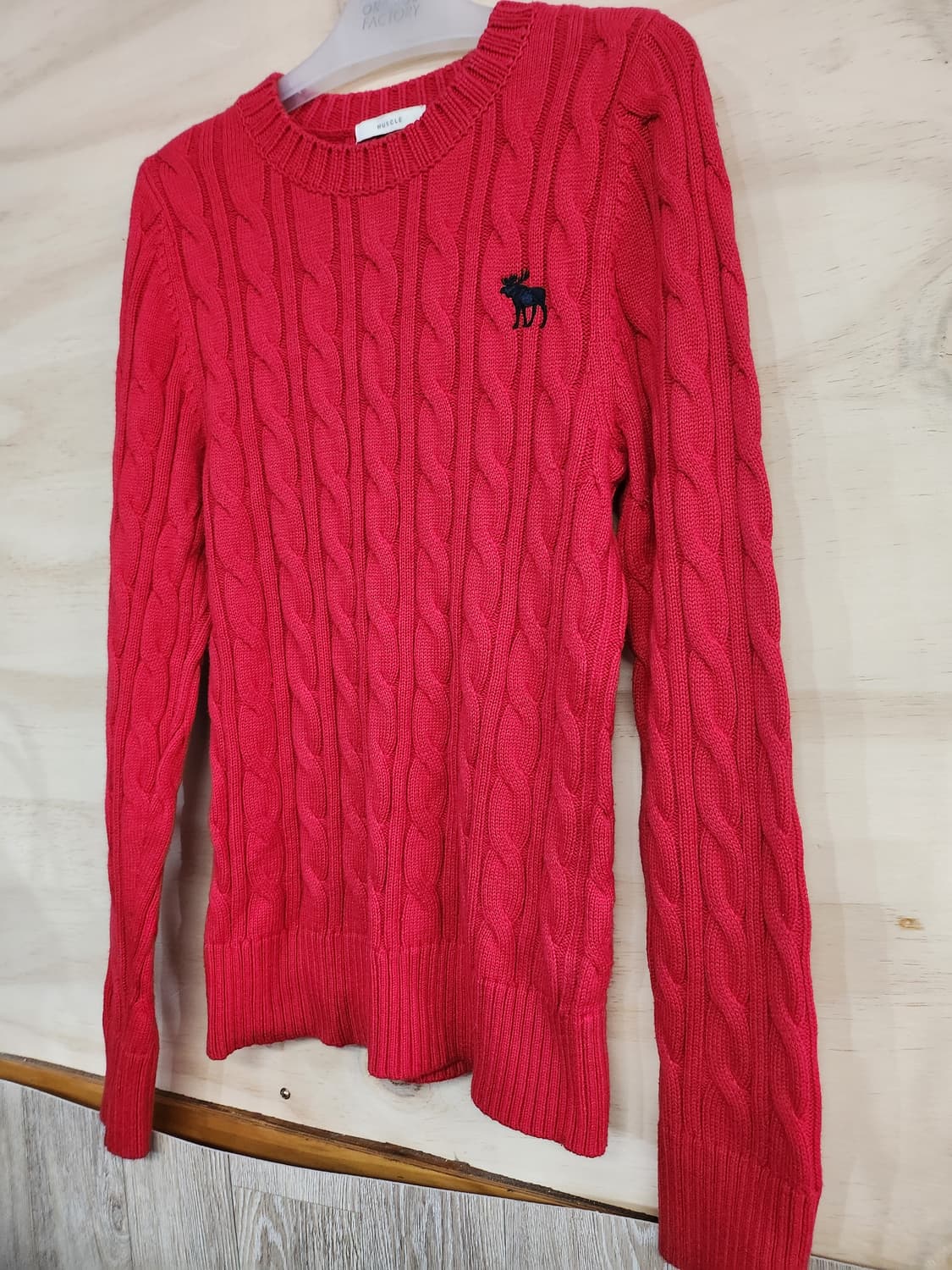 143) 아베크롬비 레드 꽈배기 니트 상품이미지3