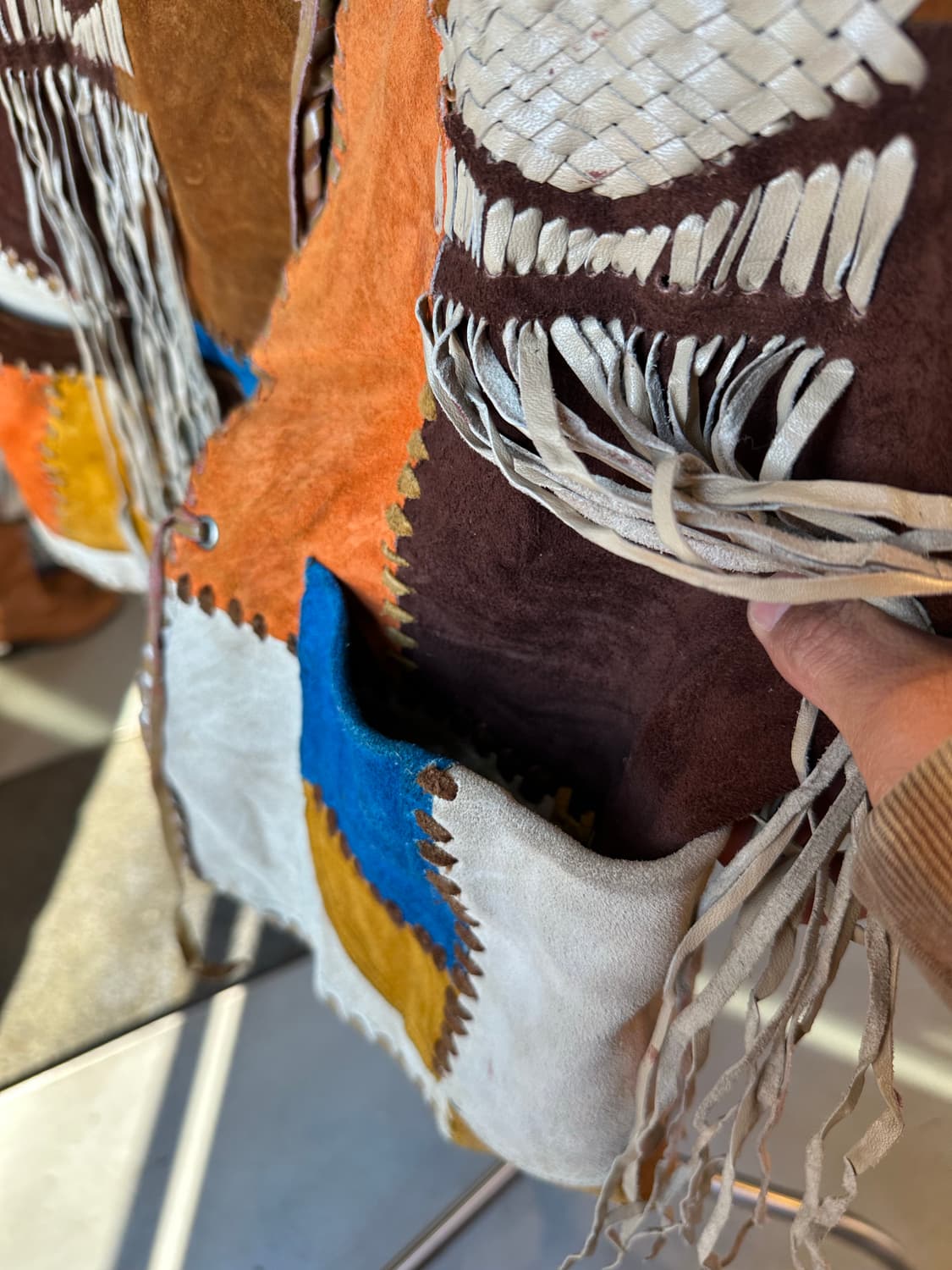 리얼 레더 헤비 스웨이드 웨스턴 프린지 베스트 상품이미지5