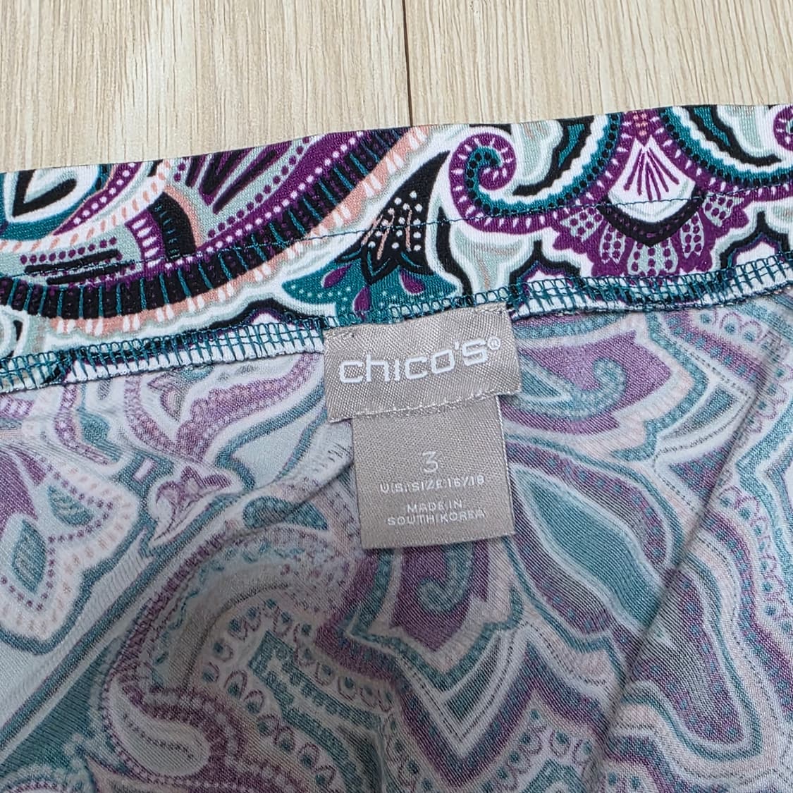 chico's 빈티지)3xl빅사이즈 페이즐리 패턴 에스닉 롱스커트 상품이미지4