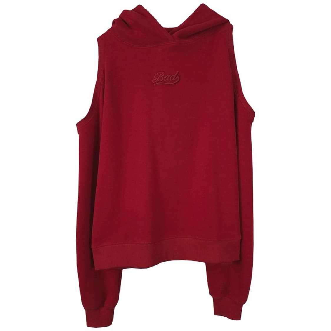 [배드블러드] 오프숄더 오버핏 후드티 버건디 M19899 상품이미지3