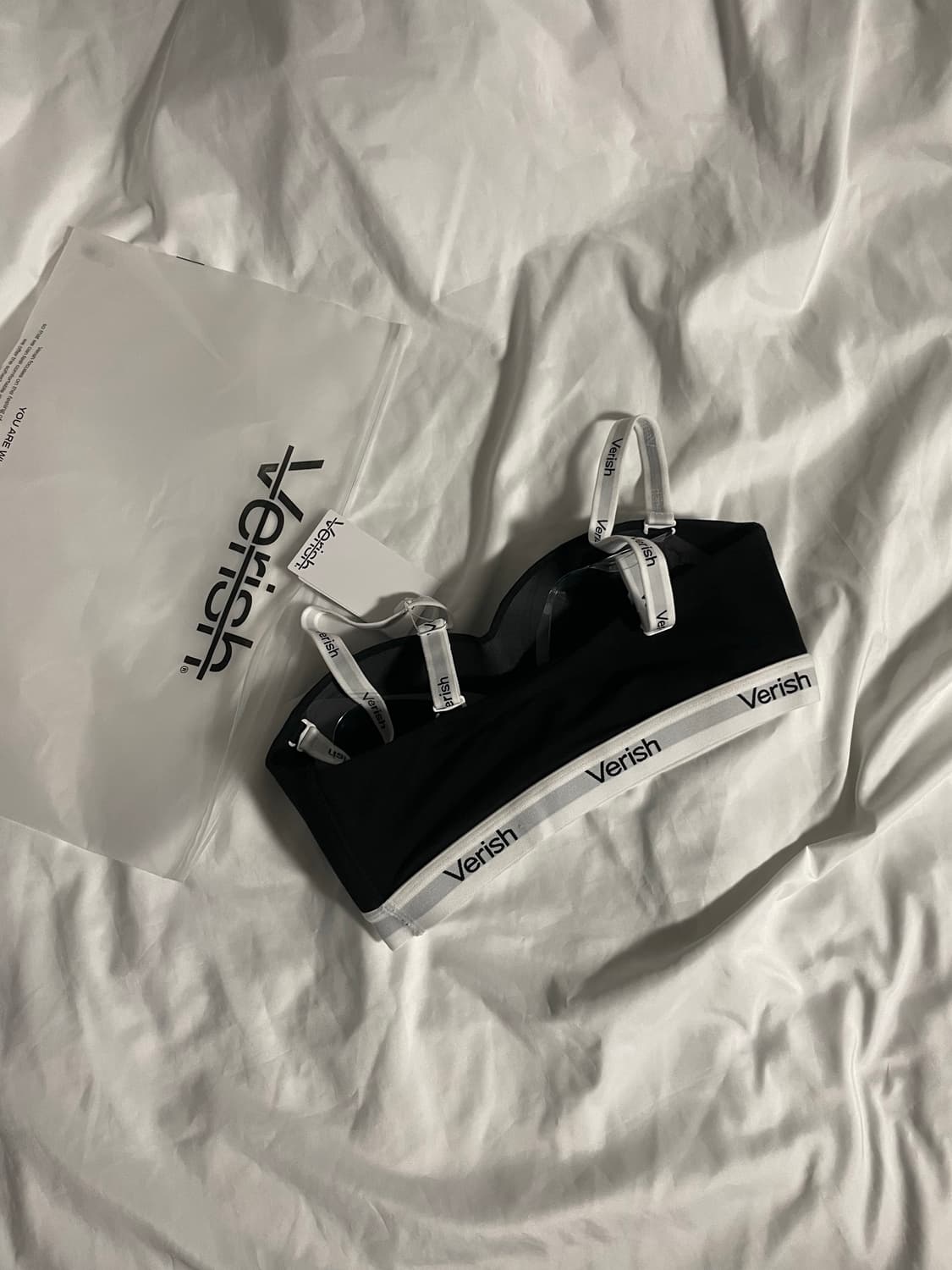 베리시 코튼 브라 로고밴드 오프숄더 블랙 상품이미지3