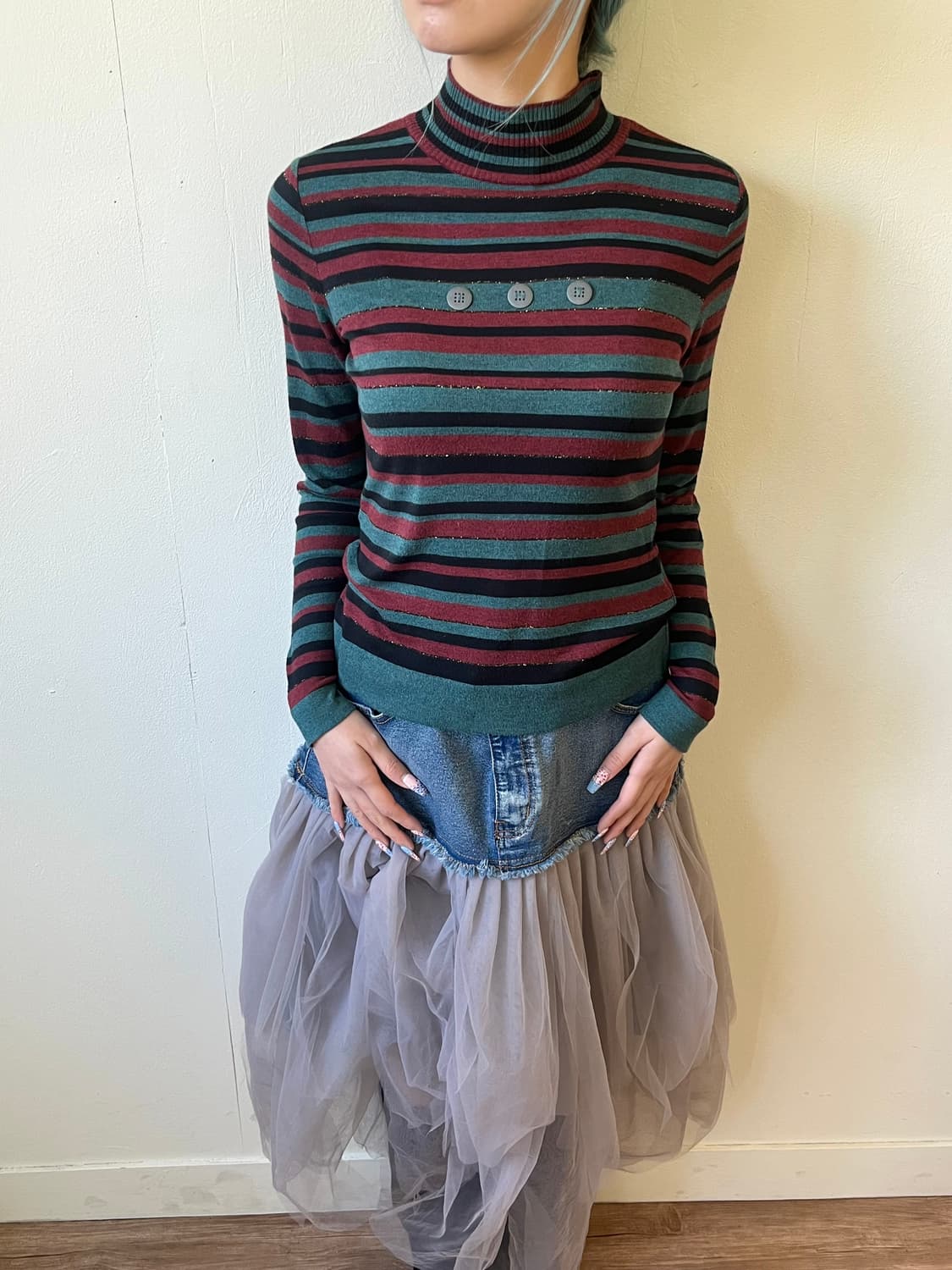 INTELLECTION 미드 버튼 터틀넥 상품이미지5