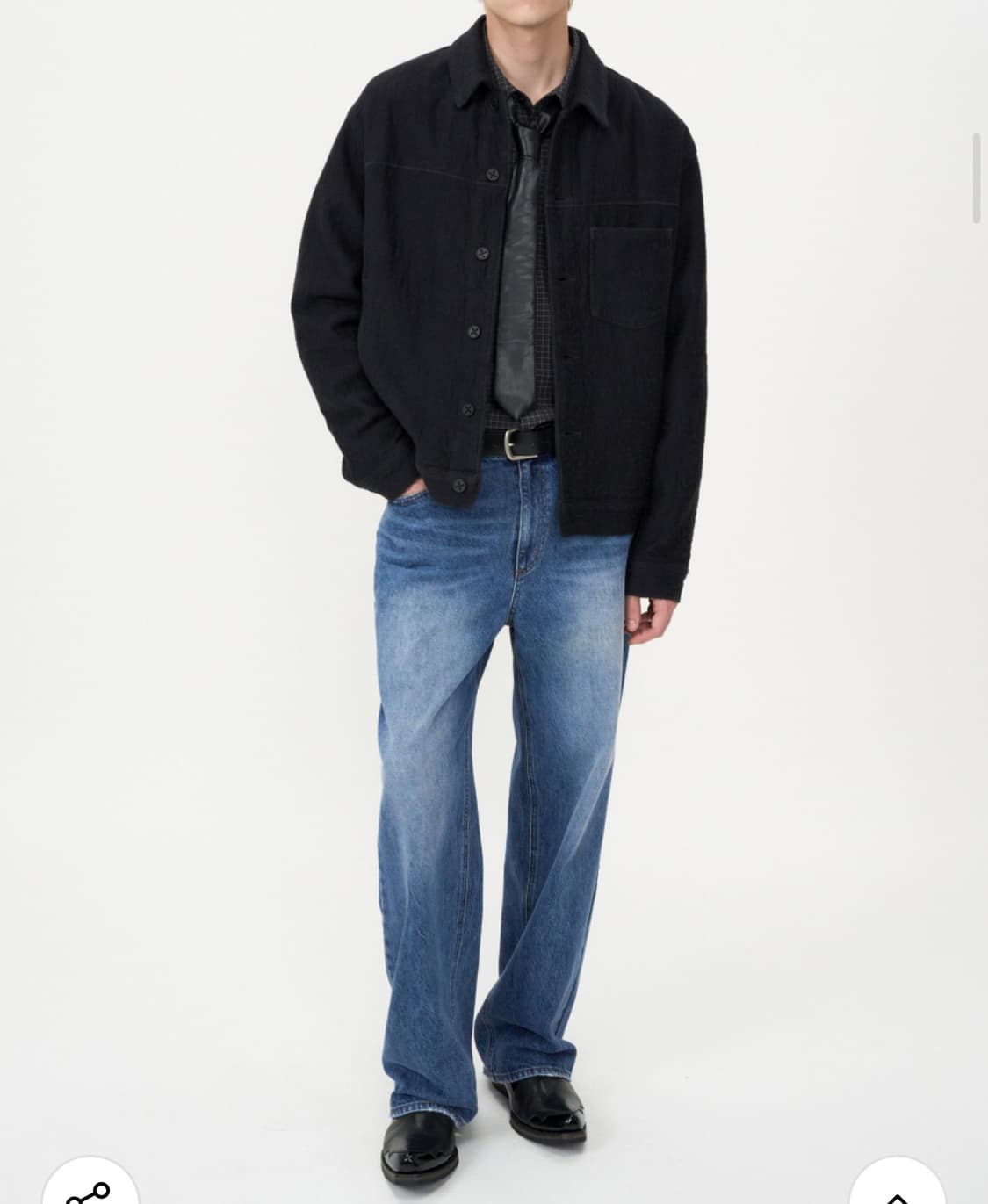 인사일런스 텍스쳐드 자카드 자켓 INK BLACK L사이즈 상품이미지5