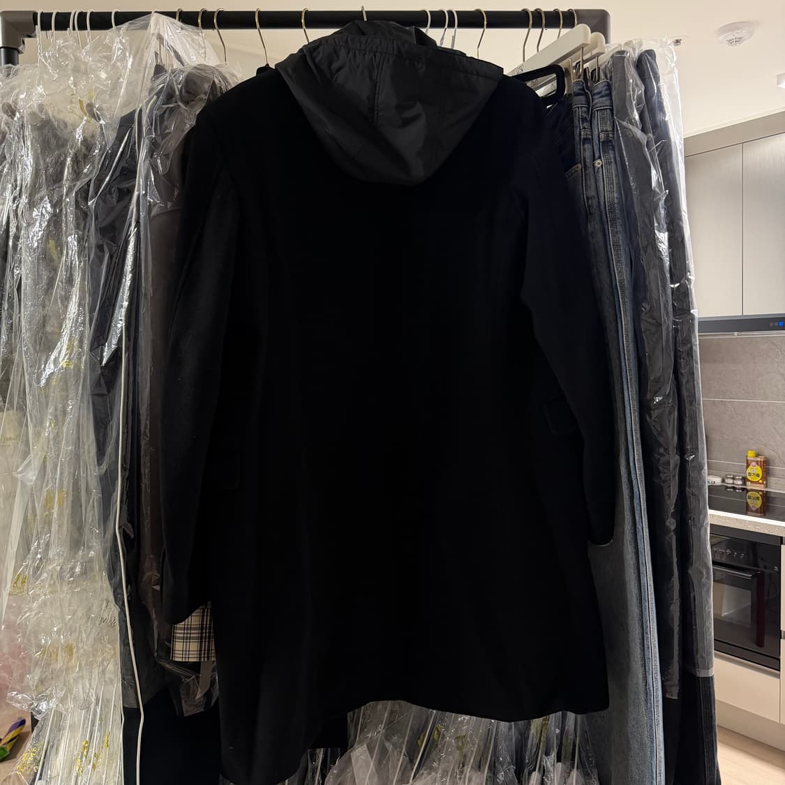 프라다 탈부착 나일론 후드 남성 울 코트 52 (UC412D 1FQX) 상품이미지9