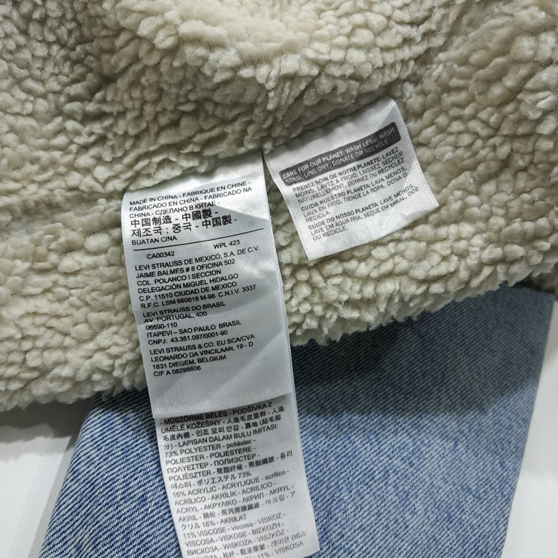 CL272 M 리바이스 빅E 데님 쉐르파 라이트블루 자켓 아우터 상품이미지5