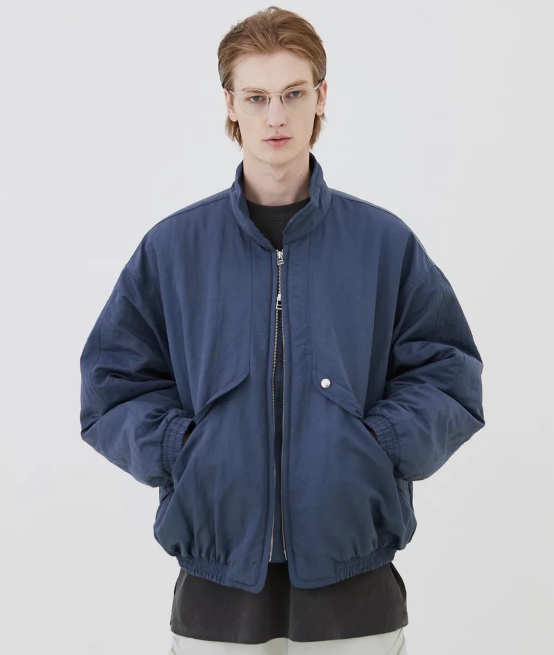 이에이 와이어 컬러 오버사이즈 점퍼 패딩 자켓 블루 L 상품이미지1