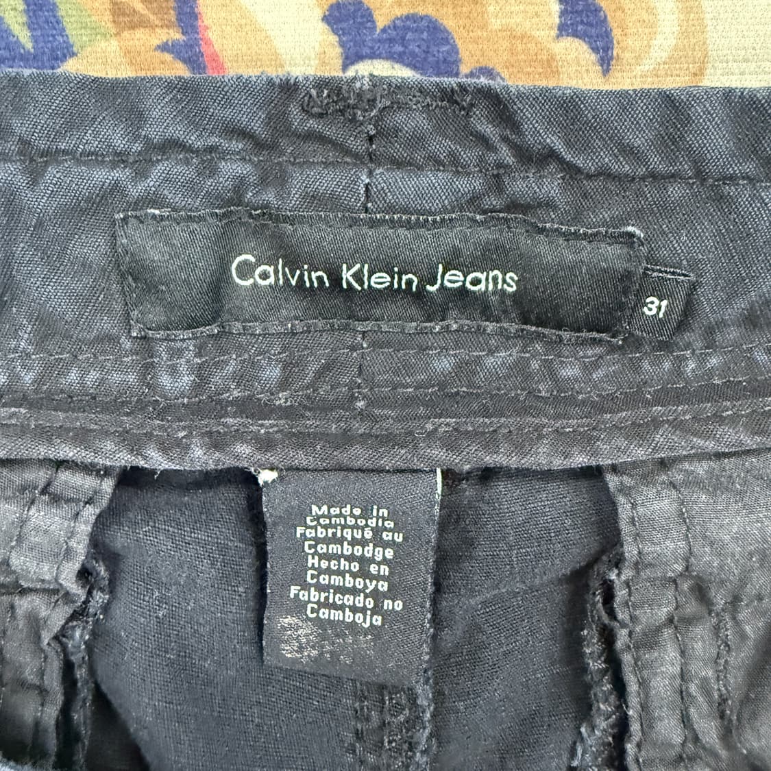 (31)캘빈클라인 Calvinklein 코튼 립스탑 카고반바지(블랙) 상품이미지2