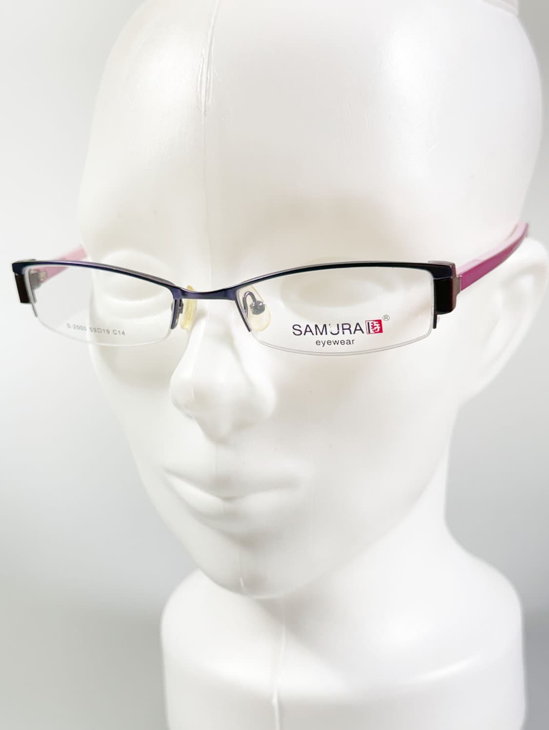 SAMURAI Eyewear 반무테 스퀘어 퍼플 메탈 빈티지 안경 상품이미지8