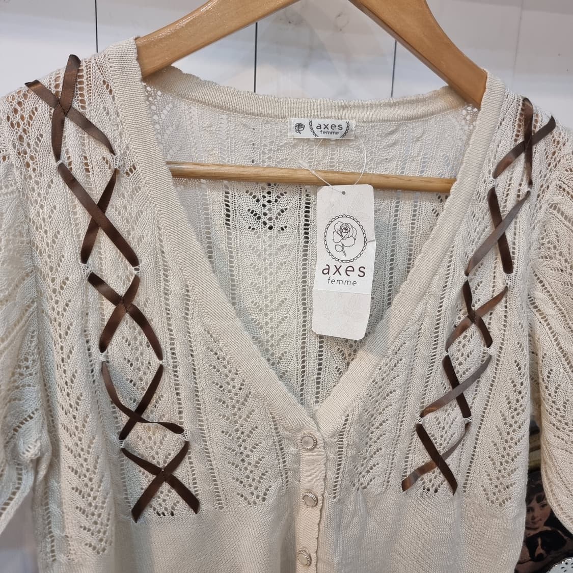 axes femme 레이스 크로스 가디건 상품이미지2