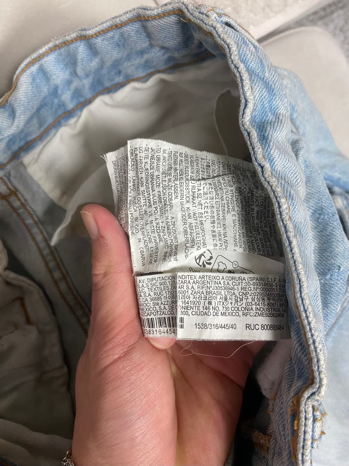 Zara 자라 와이드 핏 카고 진 블루 그린 40 데님 청바지 상품이미지3